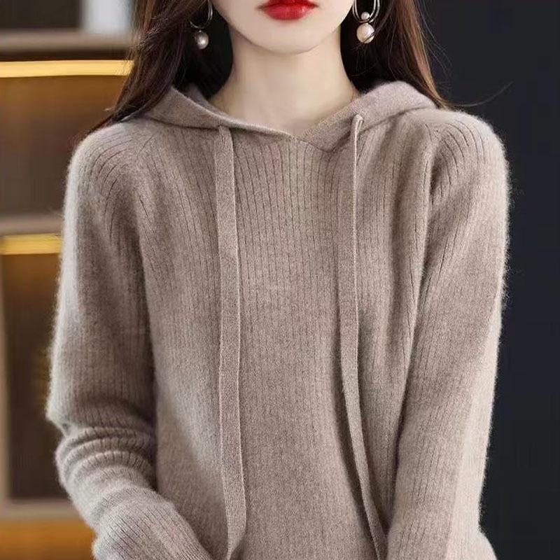 2025 Herbst/Winter Kapuzenstrick-Wollcardigan - Maschinenwaschbar, Warm, Locker, Schlankmachend, Lässige Oberbekleidung