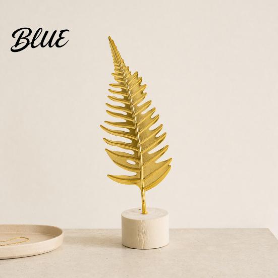 Soft Desktop Decoration Gold Leaf/Feather Ornaments with Weighted Round Base Metal 3D Lightweight Leaf Decor for Home Office Gift And Display Accents