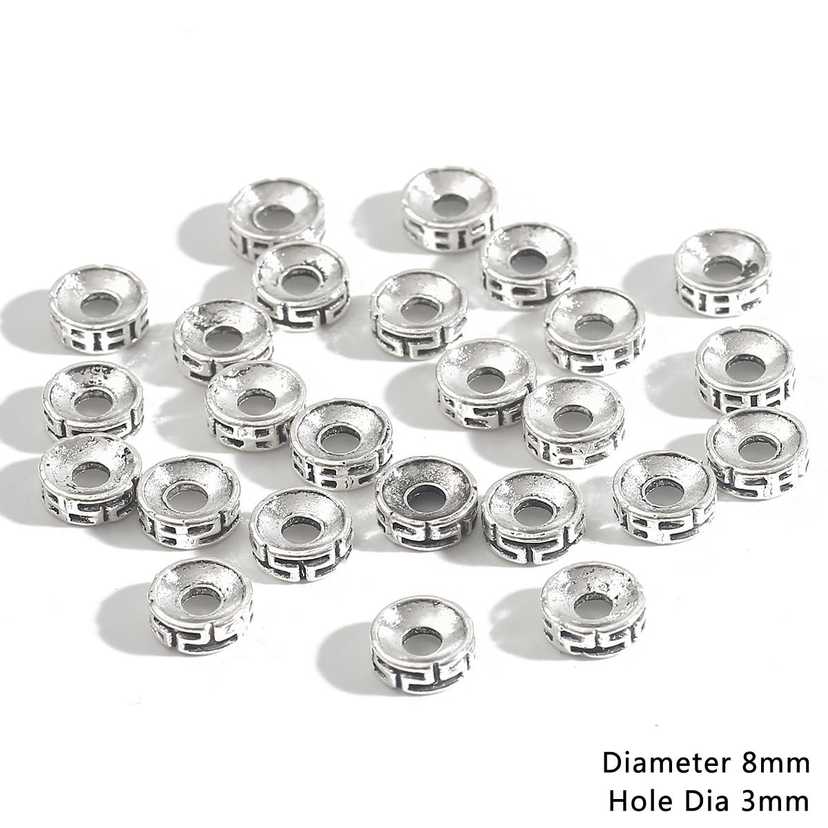

30-200 шт. металлические бусины тибетские серебряные бусины-разделители для изготовления ювелирных изделий Европейский браслет DIY ремесленные фурнитура рождественские подвески 10 8mm 50pcs серебряный