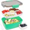 Large Microwave Safe Bento Box Big Salad Food Container 4 Compartment Tray BPA-Free Lunch Box Salad Bowl With Dressing Container