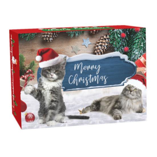 Pet Toy Advent Calendar 24-Day Christmas Countdown Calendar Cat or Dog Toy Set Safe Interactive Chew Toys Balls Collars Plush Toys for Cats