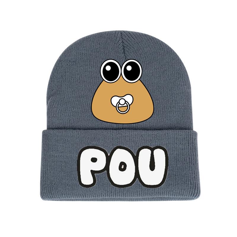 

My Pou Pet Alien Printing Adults Unisex Knit Winter Hat For Cold Weather StyleJ