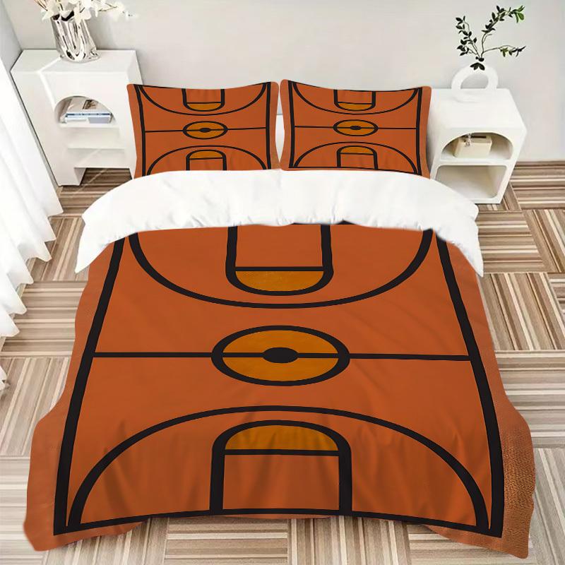 3-teiliges Basketballplatz-Bettwäsche-Set, Ohne Kissenfüllungen, Weiches Komfortables Bettwäsche-Set, Ganzjahresnutzung a0924051