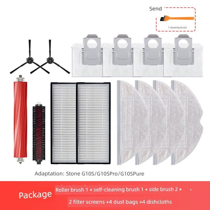 With Stone Robot Cleaner G10s/Pro/Pure Accessories Mop Filter Screen G10 Rolling Brush Dust Bag Side Brush Rag