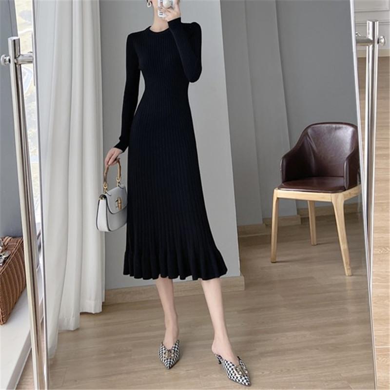 Rochie lungă tricotată coadă de pește pentru femei