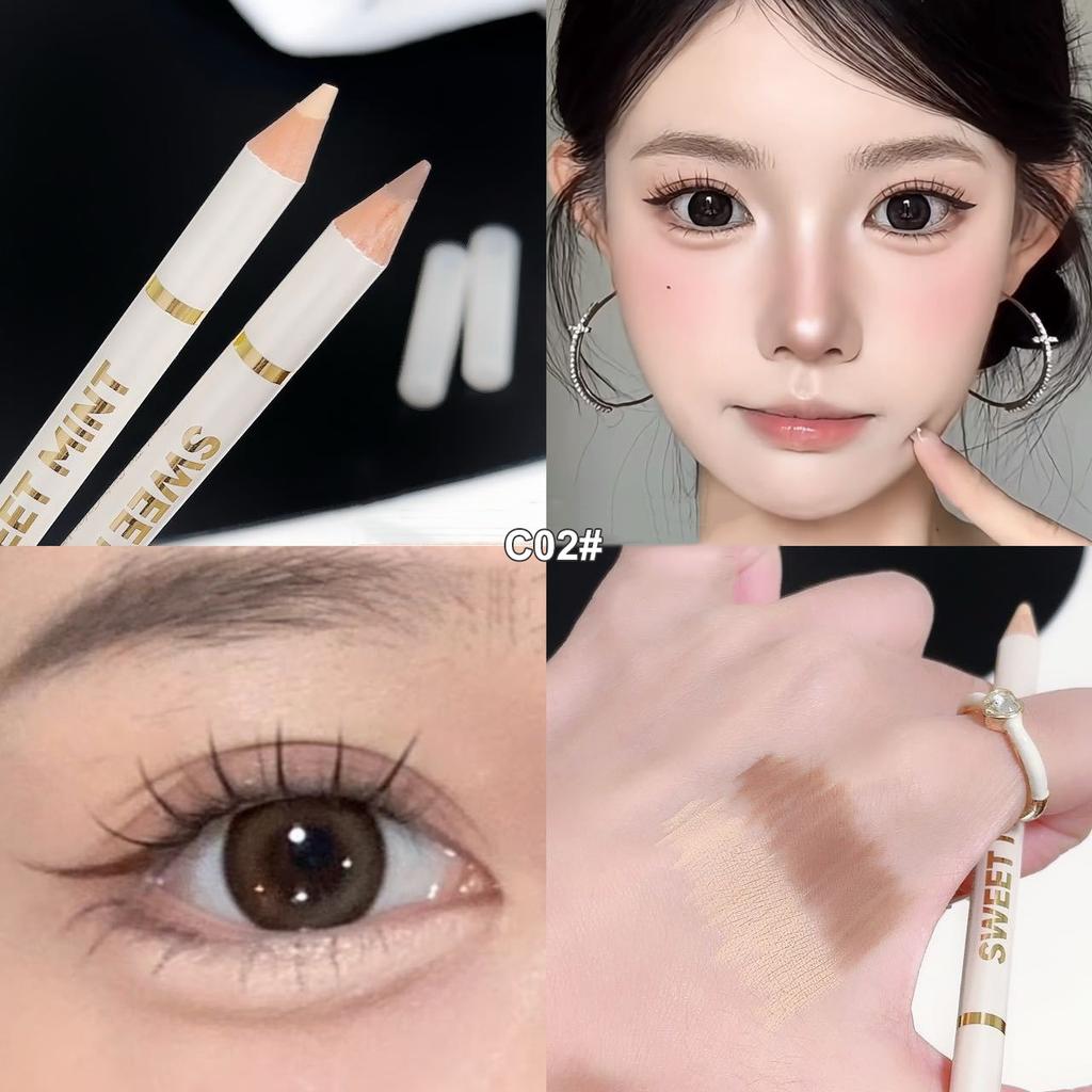 Double-Ended Lying Silkworm Pen Under Eye Liner Brighten Shadow Makeup Pencil Nude Pink Beige Lower Eyelid Highlighter Contour