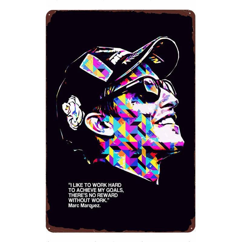 Motorradfahrer Klassischer Sport Rennsport Blechschild Vintage Metallposter Dekor Man Cave Garage Wandschilder Kunstplaketten Blechschild