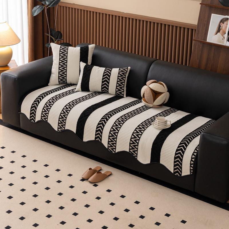 New Sofa Cover Cover Cloth Universal In All Seasons, Straight Row Non-Slip Seat Cushion, High-Grade Chenille Sofa Cushion