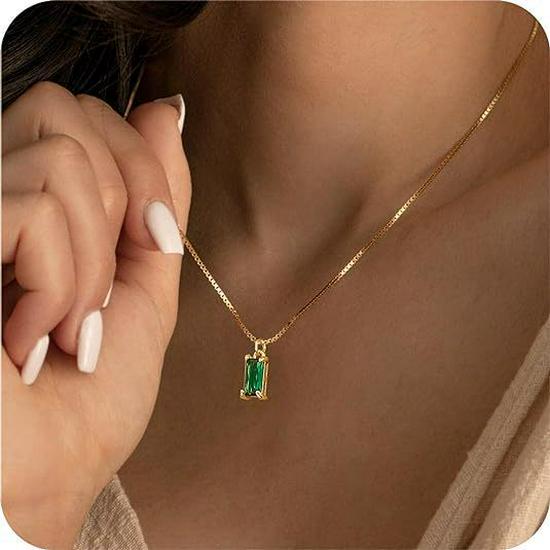 Gold-Plated Zircon Birthstone Pendant Necklace for December