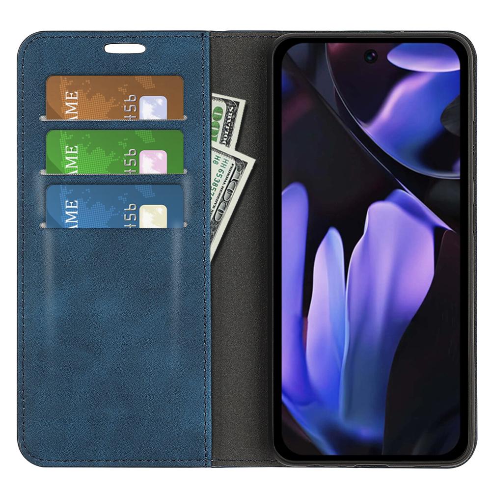 

For Google Pixel 9a Case Skin-Touch Leather Wallet Phone Cover Grey