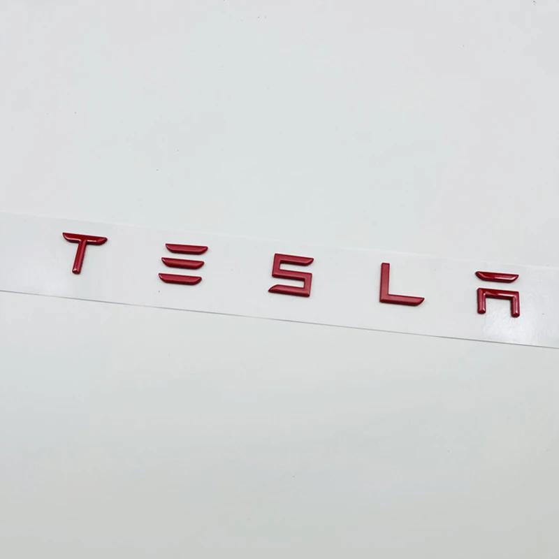 Autosticker 2025 Nieuwe Tesla 3D ABS Letters Tesla Logo Koolstof Chroom Zwart Rood Embleem Auto Achterklep Stickers Voor Tesla Model 3 Y X