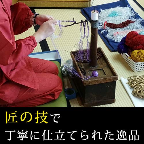 Buddhist Altar Shop Takita Shoten Buddhist Prayer Beads, Jodo Sect Formal Prayer Beads [Women's] Rosewood (Matte) Agate Finish, Rokuman Jodo 8-inch, S