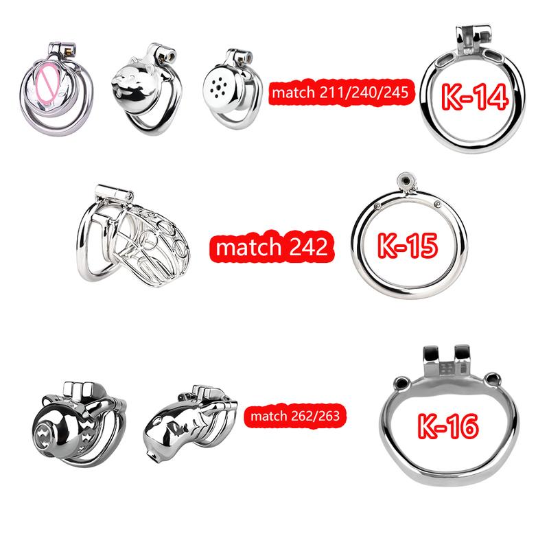 FRKO Metal Base Penis Rings K-14/K-15/K-16 Match 240/245/242 Lock Cock Ring Chastity Cage Accessories Sex Toys For Men Sexshop