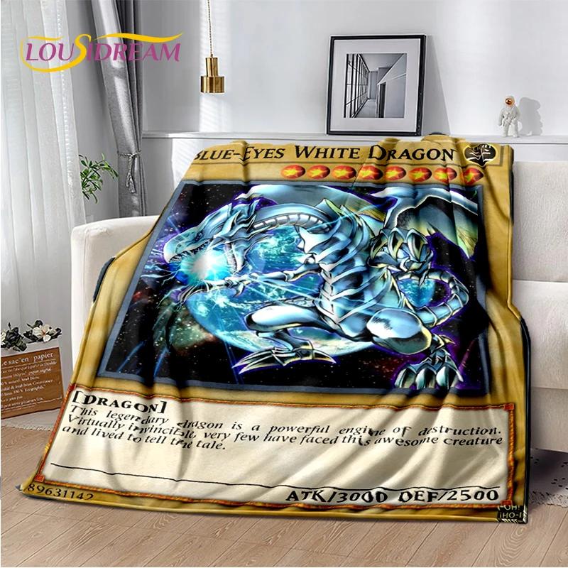 29 Style Yu-Gi-Oh Blue Eyes Dragon Monster Gold Card Cartoon Game Soft Blanket,Soft Throw Blanket for Home Bedroom Bed Sofa Gift