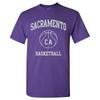 Sacramento Classic Basketball Arch Basic Cotton T-Shirt