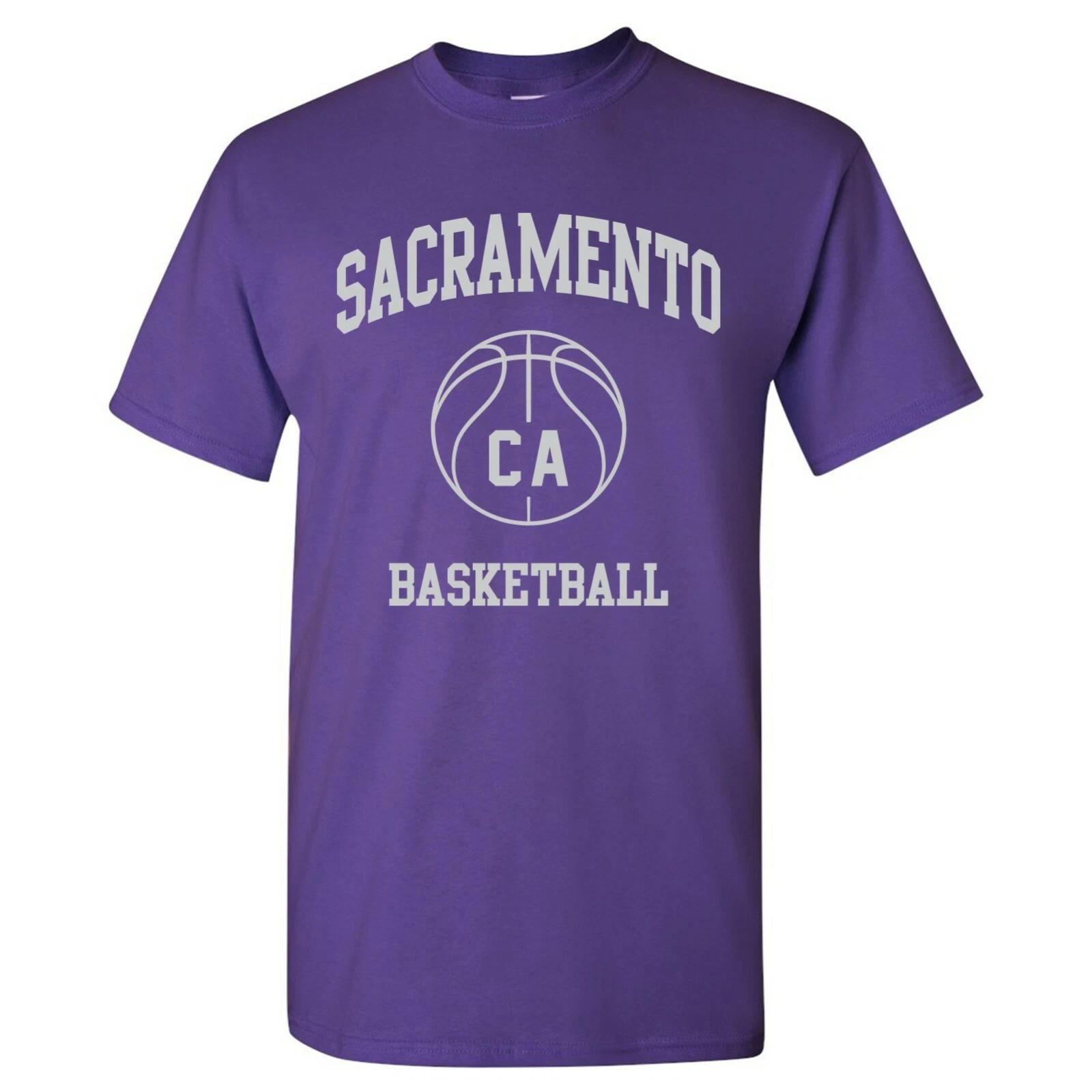 Sacramento Classic Basketball Arch Basic Cotton T-Shirt S