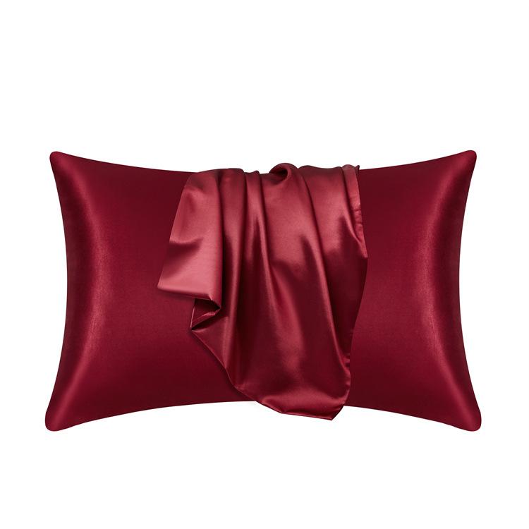 100% Zijden Kussensloop Kussensloop Zijdezacht Satijn Haar Schoonheid Kussensloop Comfortabele Kussensloop Woondecoratie Kussenslopen. 51cmx66cm 1pc rood
