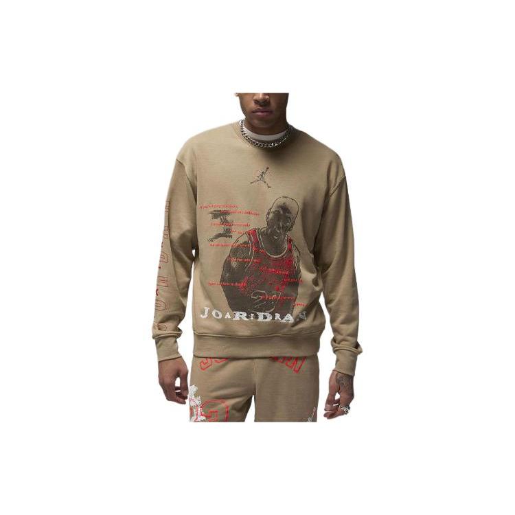 

New Jordan Essentials Men s Loopback Fleece Crew Sweatshirt Men s Khaki HF4544-247 XL