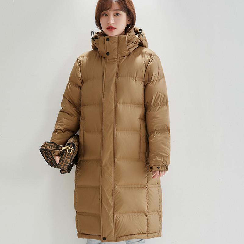 

Зимняя куртка унисекс средней длины с гусиным пухом 2025 - Толстая, стиль для пары оверсайз S верблюд