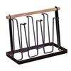 Bottle Rack Glass Cup Holder Stand Tree Drainer with Metal And Wood Construction Quick