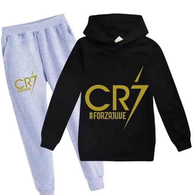 Children's Sportswear Set: Hoodie & Pants (3-12 Years) - Boys' 2-Piece Football Outfit for Spring & Autumn