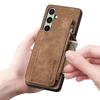 For Samsung Galaxy S24 FE Case Zipper Card Holder Kickstand Leather + PC + TPU Phone Cover