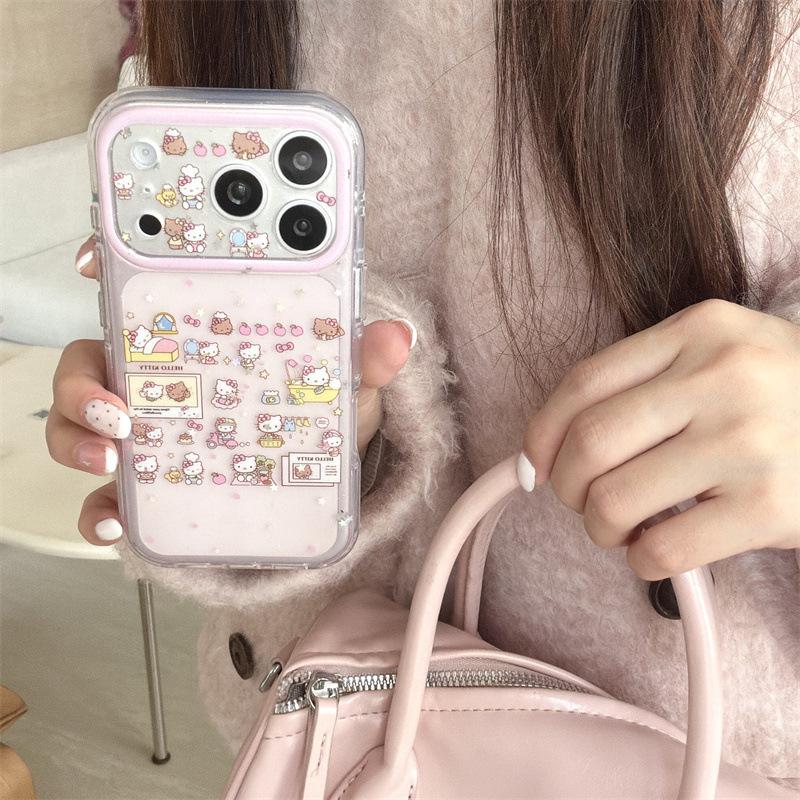 Cartoon Rabbit Cat Sticker for iPhone 17/16 Pro Max/15 Pro Case