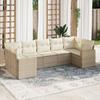 VidaXL Garden Lounge Set with Cushions 7 Pcs Beige Braided Resin 3219378