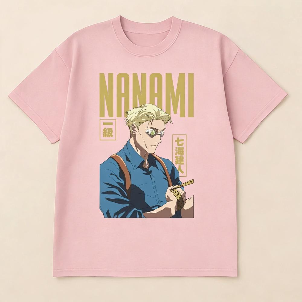 Jujutsu Kaisen Nanami Kento Unisex Pure Cotton Tshirt 2026 Summer Hot Anime Print Round Neck Loose Family Short Sleeved Top