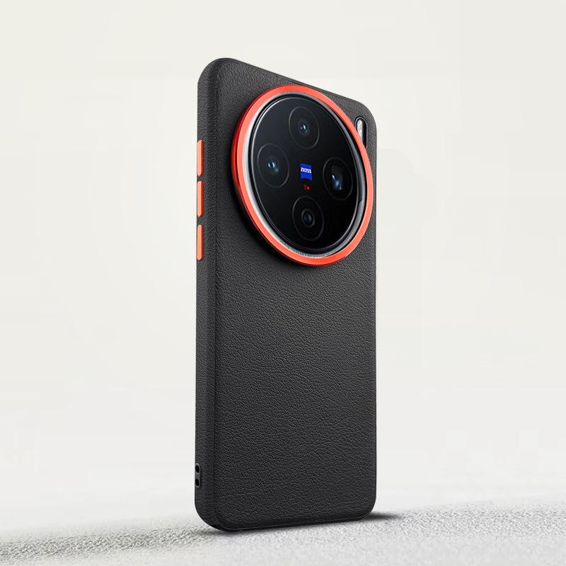 

Магнитный кожаный чехол для телефона Vivo X100 Ultra для изогнутого экрана - Полная защита краев, Дизайн с большим отверстием. VIVO X100 Ultra