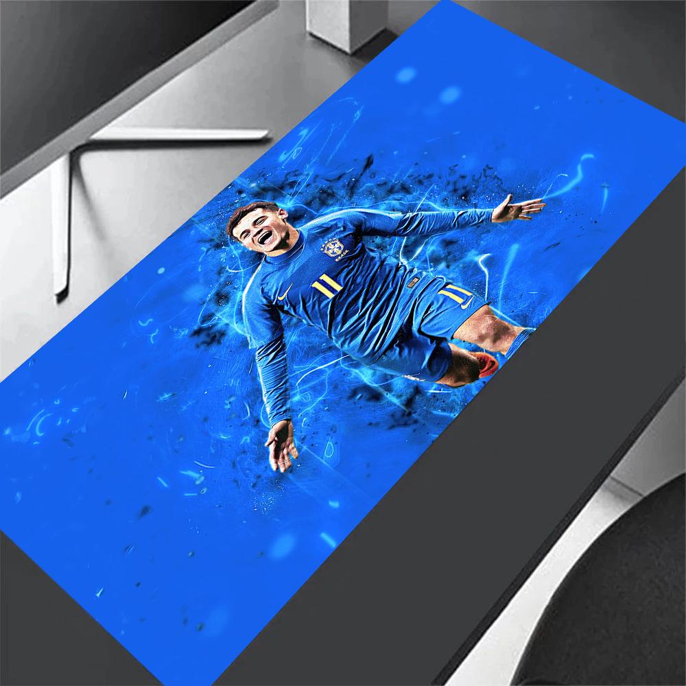 Brazilian Football Player Celebration Large Mouse Pad Office Mouse Mats Ultra-Long Desk Mat Non-Slip Rubber Bottom