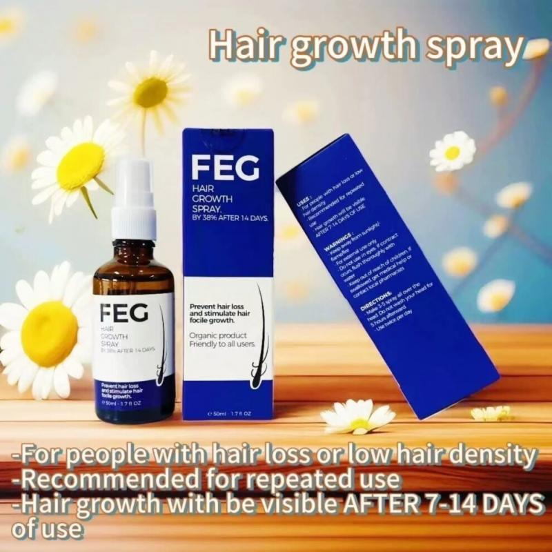 Feg Hair Growth Spray, Nourishes Long, Thick, Strong Hair Quickly, Prevents Hair Loss
