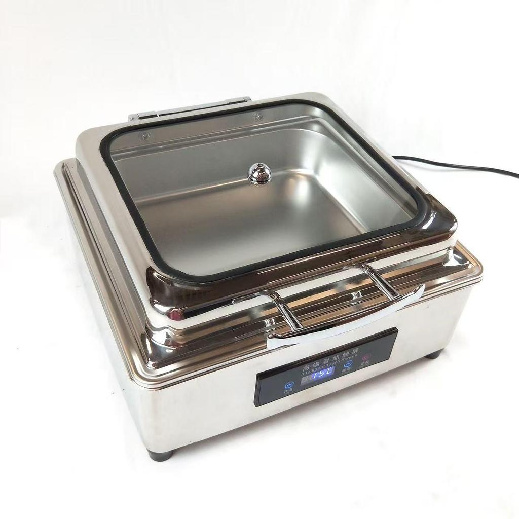 Stainless Steel Electric Buffet Chafing Dish - Smart Self-Service Warmer with Transparent Insulation for Hotel Breakfasts