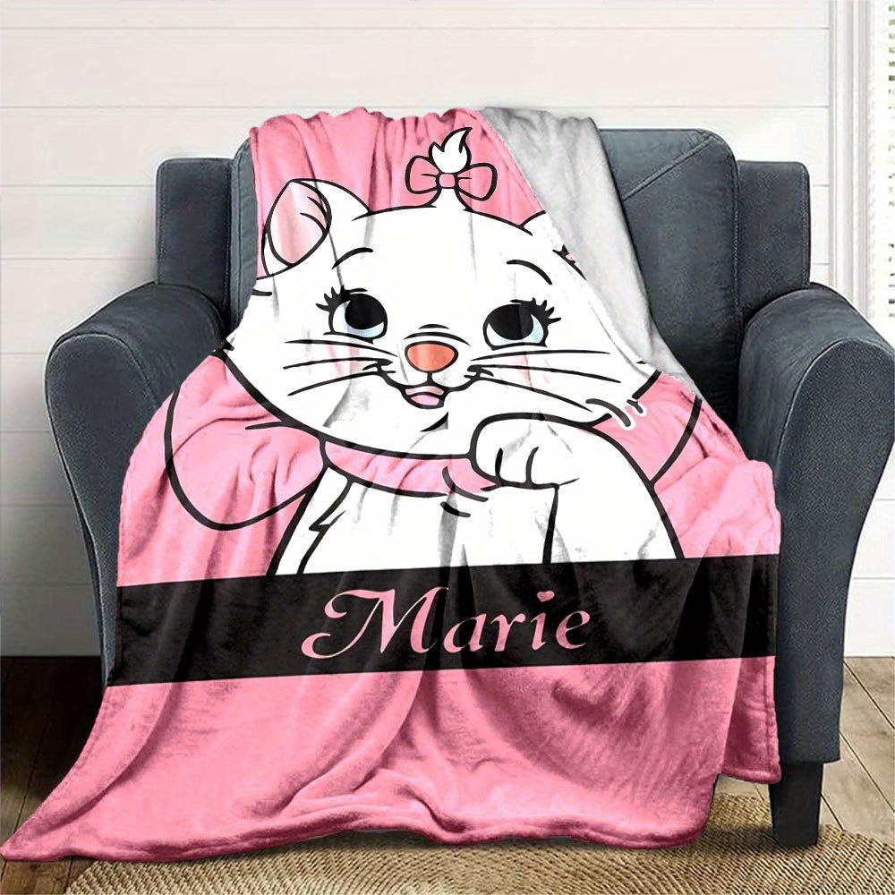1pc Cute Cartoon Cat Marie Blanket - Soft and Cozy Home Decorative Throw for Room Decoration