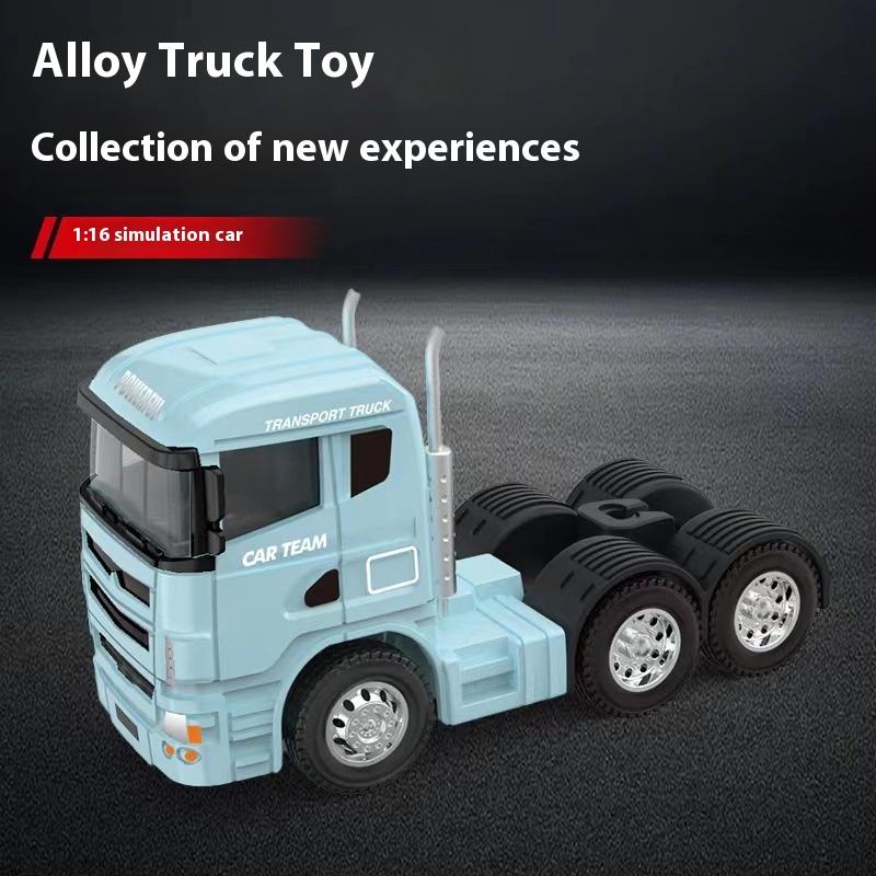 Metallic Flatbed Transporter Toy Car with Retro Power - Pull-Back Thrill for Young Auto Enthusiasts