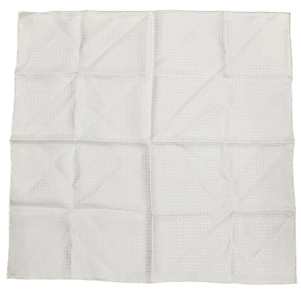 Excellent HERMES handkerchief Upside Down All-over pattern pocket square white Used