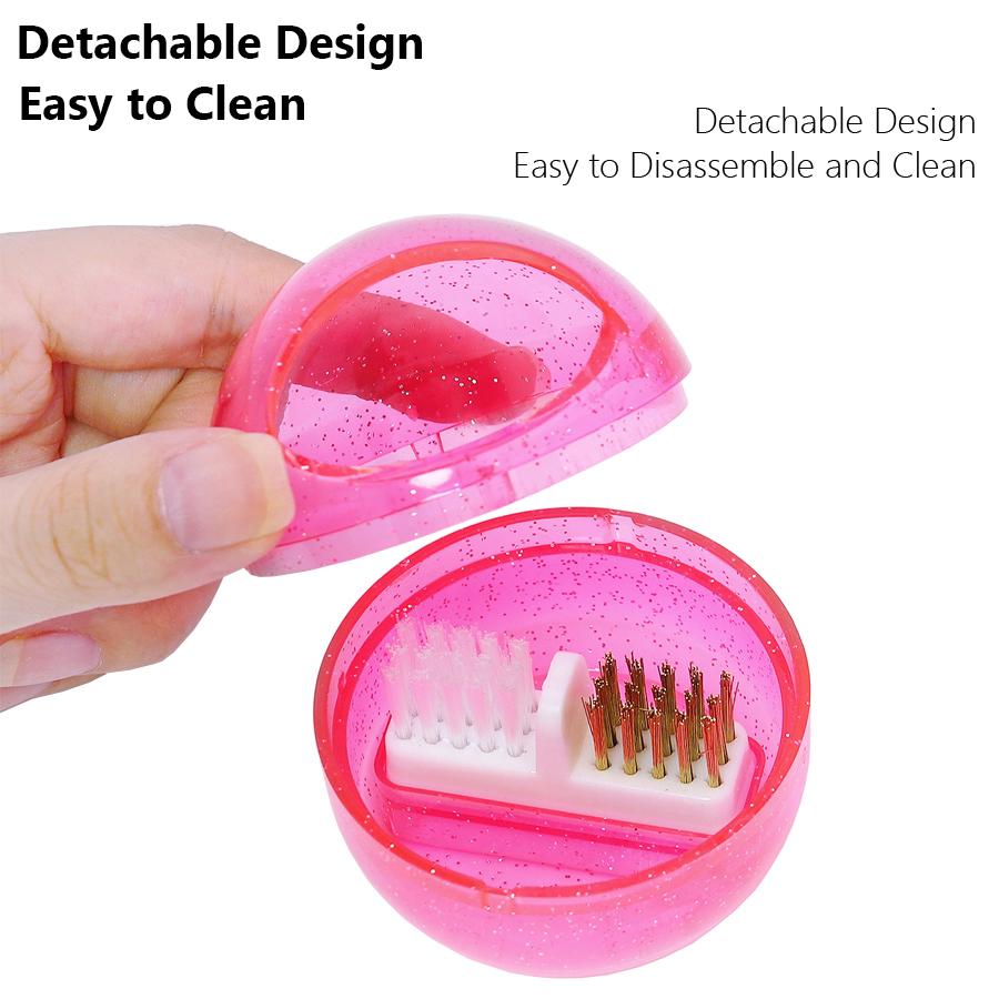 Nail Drill Bits Cleaning Box, Detachable Dual-Use Soft and Hard Wire Brush for Effective Cleaning, Manicure Nail Care Tool