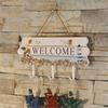 Natural Pine Wood Entryway Hook Wall Rack Farmhouse Style Bathroom Organizers Hanging Welcome Sign For Coats Hat Key