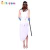 Festival Party Adult Female White Dress Blue Belt Cleopatra Cosplay Stage Performance Costume