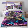 Name Custom Anime JJBA Pattern Bedding Set Quilt Cover Pillowcase Home Decor Gift (1 * duvet cover + 2 * pillowcase, without core)