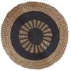 Seagrass Rug Round Black and Tan 1m