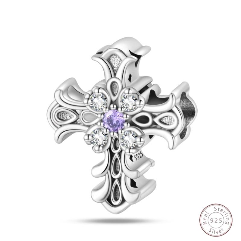 Copper Purple Classic Retro Heart Lotus Angel Shape Pattern Charms Beads Fit 3Mm Original Bracelet Diy Jewelry Gift