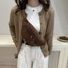 Minimalist Black Fashion Waist Bag With Polyester Material For Casual Streetwear