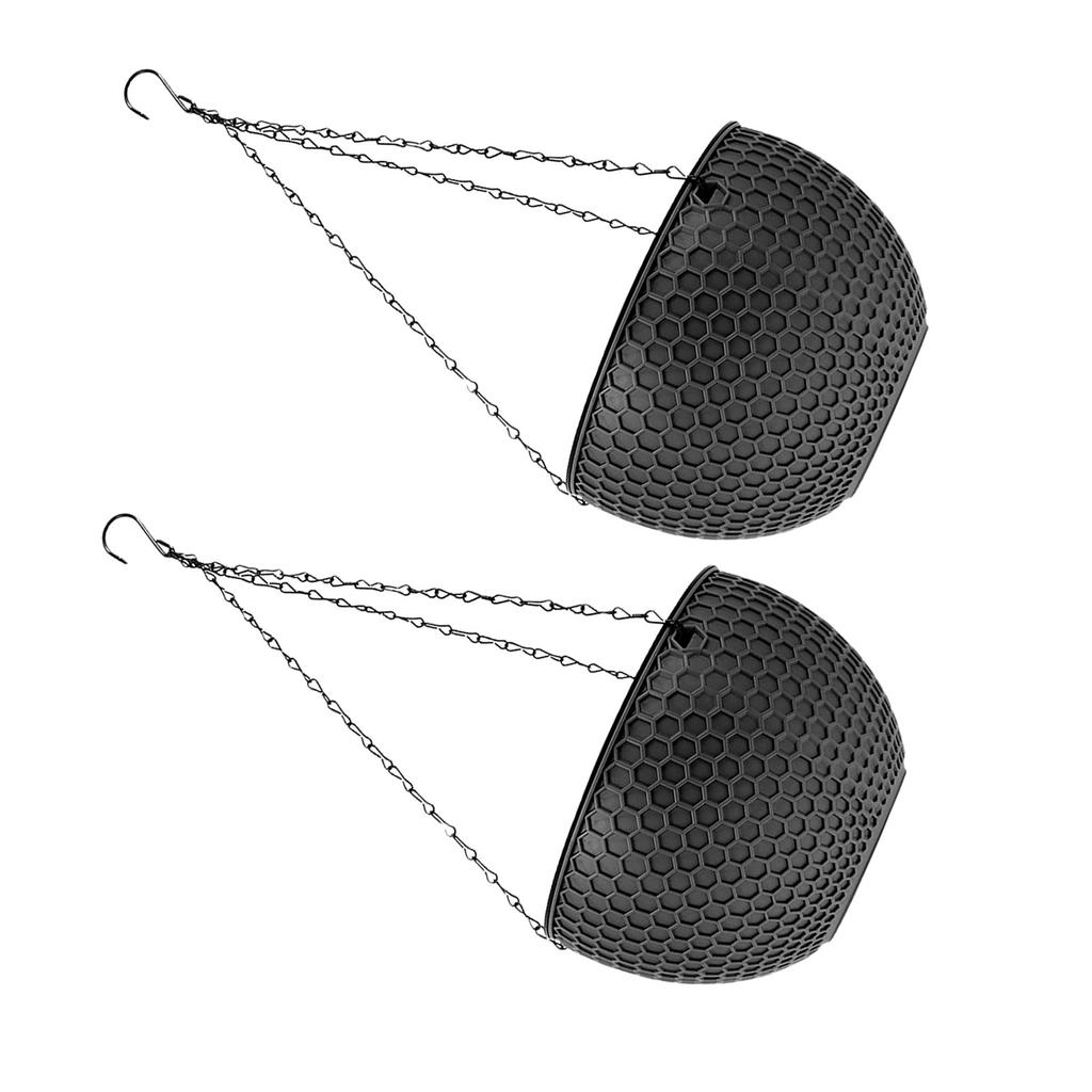 2Pcs Plastic Hanging Planter Basket Round Wall Mounted Flowerpot for Small Plants Succulents Indoor Outdoor Decoration Stylish