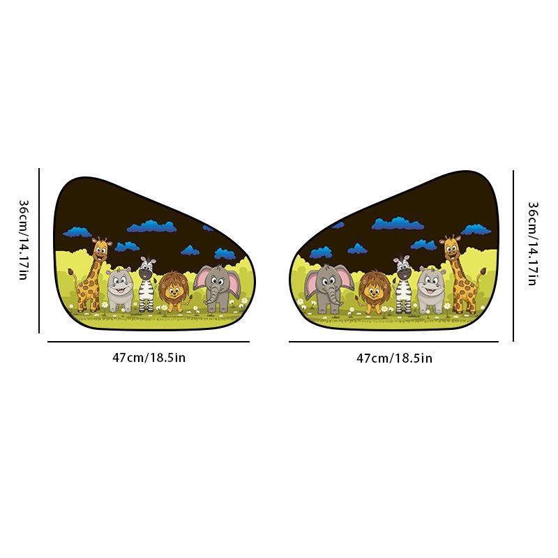 Car Side Window Cartoon Sun Shade - Heat Insulation & Light Blocking PVC Film