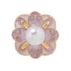 Women Brooch Imitation Pearls Enamel Glaze Flower Shape Shawl Pin Lapel Neckline Clip Anti-Exposure Buckle
