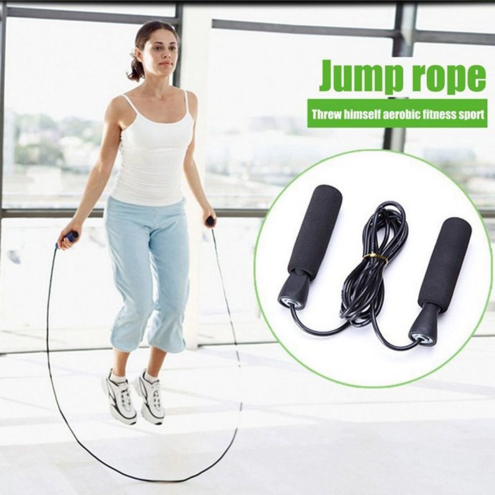 Folding Jumping Rope Foam Handle Antiskid Skipping Rope Wear Resistant Anti Shaking PVC Skipping Rope Fitness Accessories
