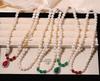 Zhuji Natural Freshwater Pearl Necklace Set: Green Water Drop Design - Perfect Mother's Day Gift