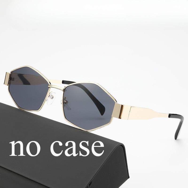 Fashion polygonal metal sunglasses for women high end trendy street photography accessory stylish UV protection