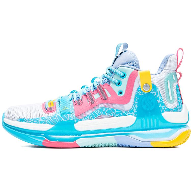 

новые 361° AG1 Pro Ice Rocky Нескользящие Износостойкие Амортизирующие Полувысокие Баскетбольные Кроссовки Синий Розовый 43